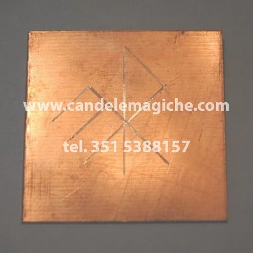 talismano runico in rame con quadrato magico di gar