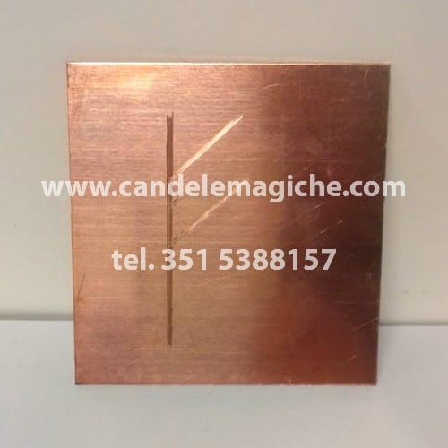 talismano runico in rame con runa fehu per attirare denaro