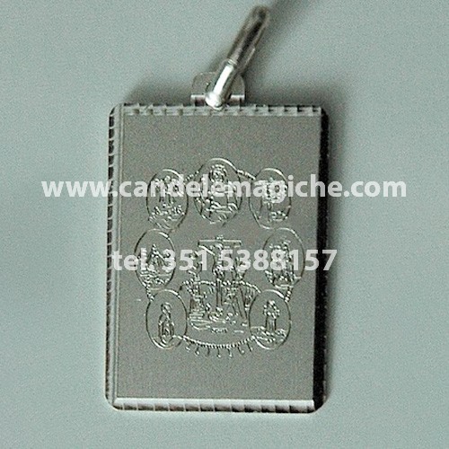 talismano medaglia in argento con scudo delle sette potenze africane