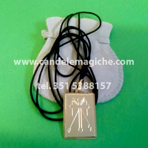 talismano con medaglia di xangò in argento